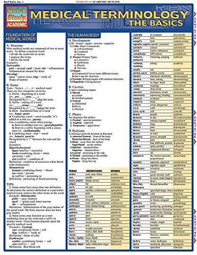Medical Terminology: The Basics: a QuickStudy Laminated Reference Guide (Quick Study Academic)